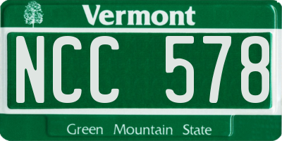 VT license plate NCC578