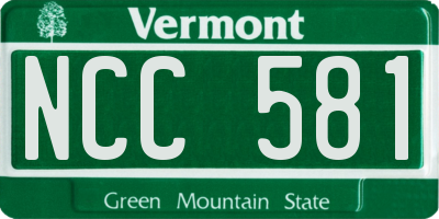 VT license plate NCC581
