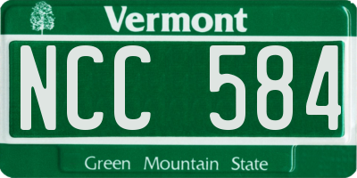 VT license plate NCC584