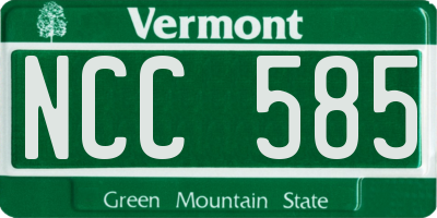VT license plate NCC585