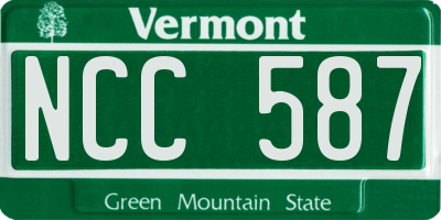 VT license plate NCC587