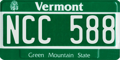 VT license plate NCC588