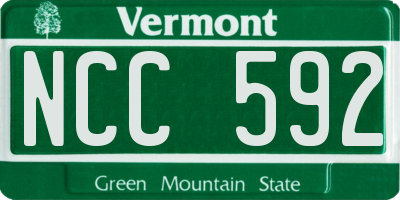 VT license plate NCC592