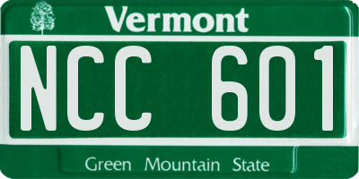 VT license plate NCC601