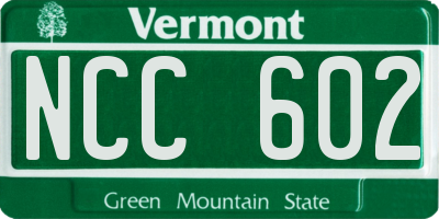 VT license plate NCC602
