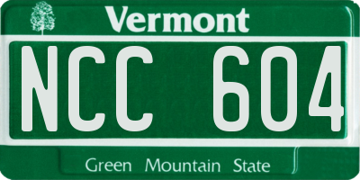 VT license plate NCC604
