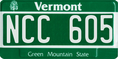 VT license plate NCC605