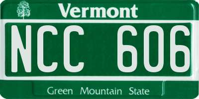 VT license plate NCC606