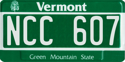 VT license plate NCC607