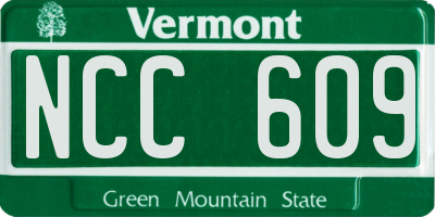 VT license plate NCC609
