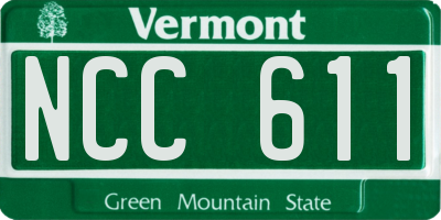 VT license plate NCC611