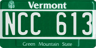 VT license plate NCC613