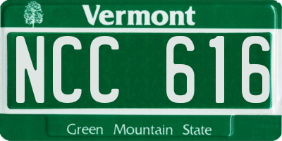VT license plate NCC616