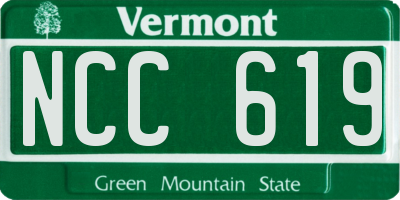VT license plate NCC619