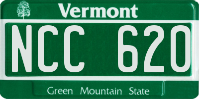 VT license plate NCC620