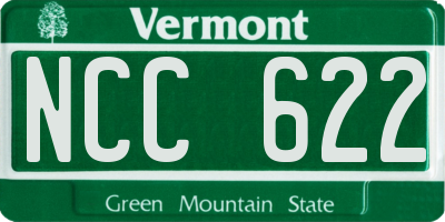 VT license plate NCC622