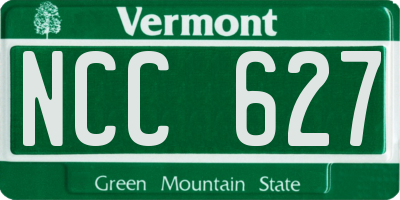 VT license plate NCC627