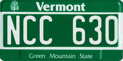 VT license plate NCC630