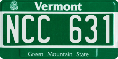 VT license plate NCC631