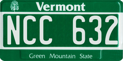 VT license plate NCC632