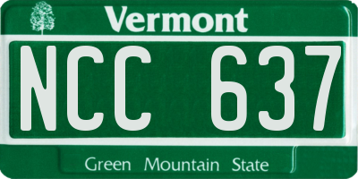 VT license plate NCC637