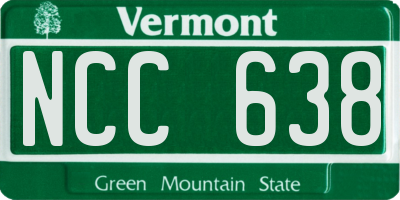 VT license plate NCC638
