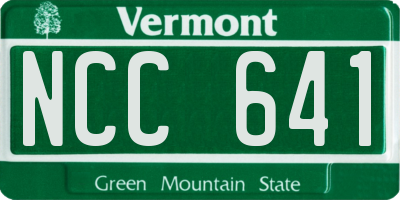 VT license plate NCC641