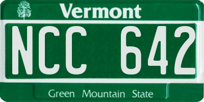 VT license plate NCC642