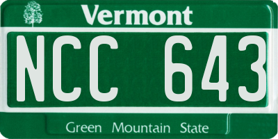 VT license plate NCC643