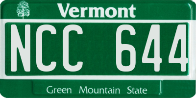 VT license plate NCC644
