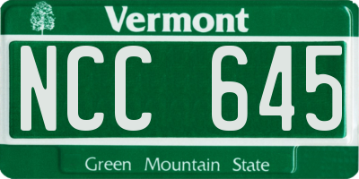 VT license plate NCC645