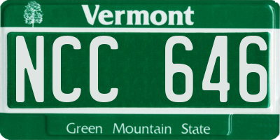 VT license plate NCC646