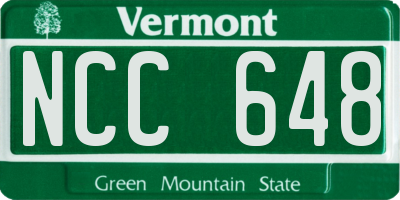 VT license plate NCC648