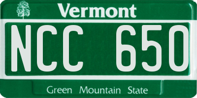 VT license plate NCC650