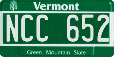 VT license plate NCC652