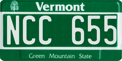 VT license plate NCC655