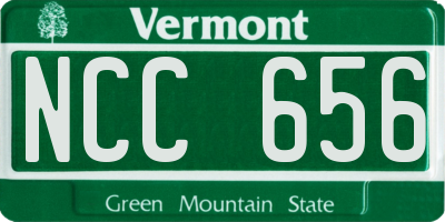 VT license plate NCC656