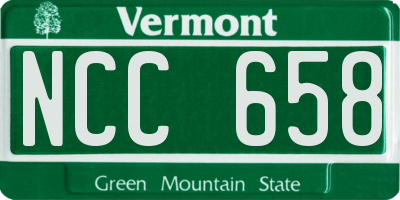 VT license plate NCC658