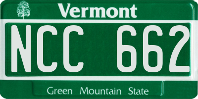 VT license plate NCC662