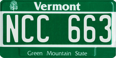 VT license plate NCC663