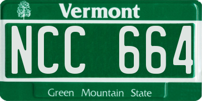 VT license plate NCC664