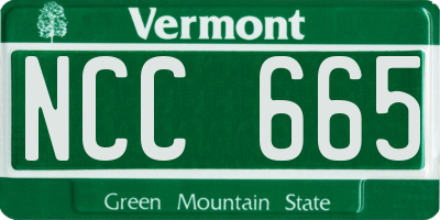 VT license plate NCC665