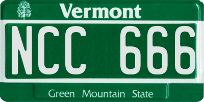 VT license plate NCC666