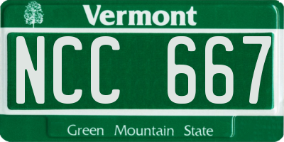 VT license plate NCC667