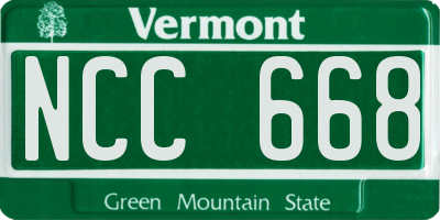 VT license plate NCC668