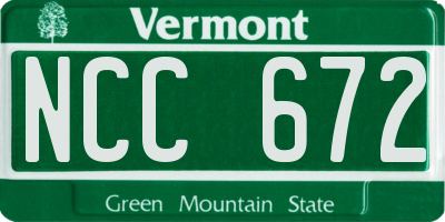 VT license plate NCC672