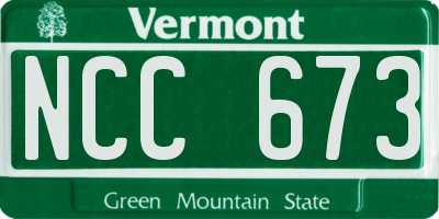 VT license plate NCC673