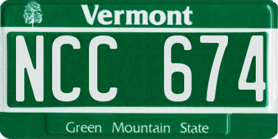 VT license plate NCC674