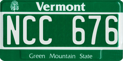 VT license plate NCC676