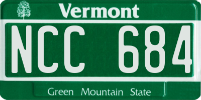 VT license plate NCC684